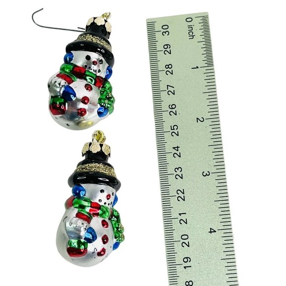 28 Christmas Ornaments Snow Theme & Bells Snowman Snowflakes Stars 28 pc lot - Picture 4 of 12